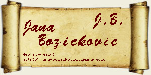Jana Božičković vizit kartica